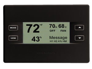 Crestron CHV-THSTATB Heating, Cooling and Relative Humidity Thermostat, Black Faceplate