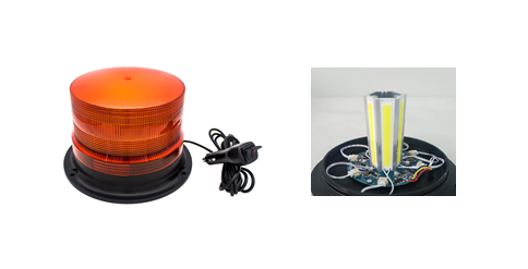 LED Strobe Light - SK-C5 - Orange Cover, White COB, DC 10-30V, 60W