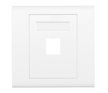 Leviton BL186-P1W Excella QuickPort Wallplate Insert, 1-Port, White