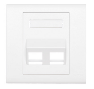 Leviton BL186-A2W Angled Excella QuickPort Wallplate Insert, 2-Port, White