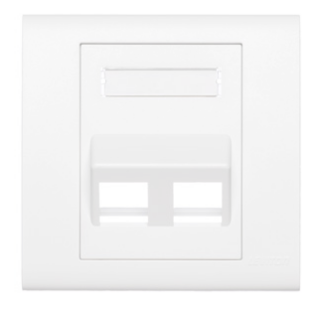 Leviton BL186-A2W Angled Excella QuickPort Wallplate Insert, 2-Port, White